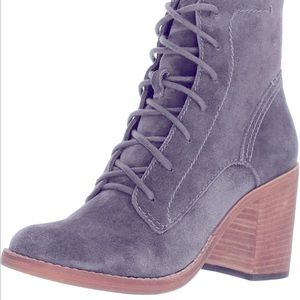 Dolce Vita fur-lined lace up suede boots in anthracite gray size 9